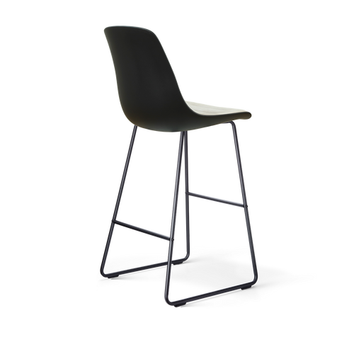 Nolon Nino-Liv barkruk zwart met naturelbeige zitkussen - zwart onderstel - 75 cm - vtwonen shop