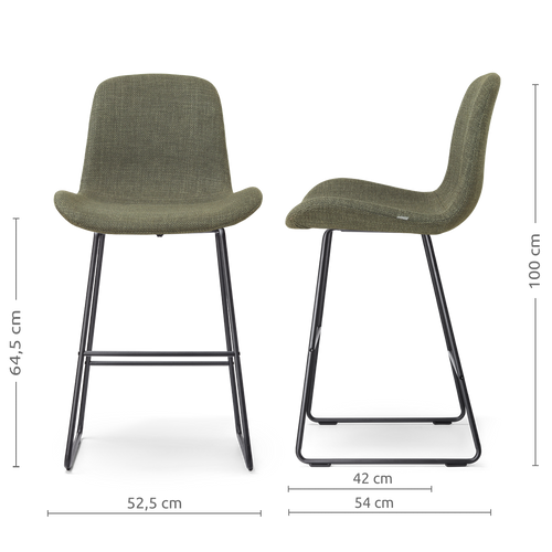 Nolon Nino-Fé barkruk forestgroen - zwart onderstel - 65 cm - vtwonen shop