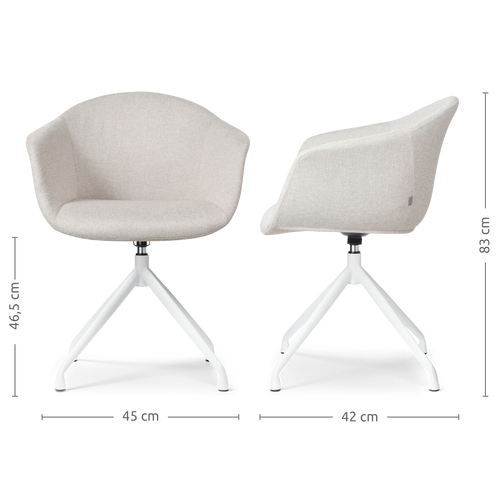 Nolon Nola-Otis Draaibare Eetkamerstoelen Set - Beige - Wit - vtwonen shop