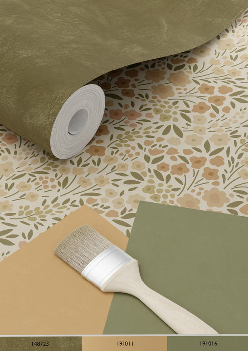 ESTAhome behang bloemetjes beige - 53 cm x 10.05 m - 139701 - vtwonen shop