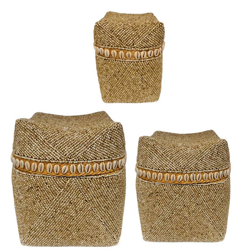 NOA MAY Offermand Nour - naturel - bamboe - 20 x 20 x 25 cm