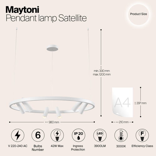 Maytoni - Hanglamp Satellite - Wit - vtwonen shop