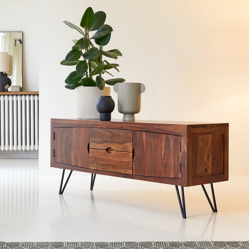 Tikamoon Massief palissander tv-meubel 150 cm - Donkerbruin