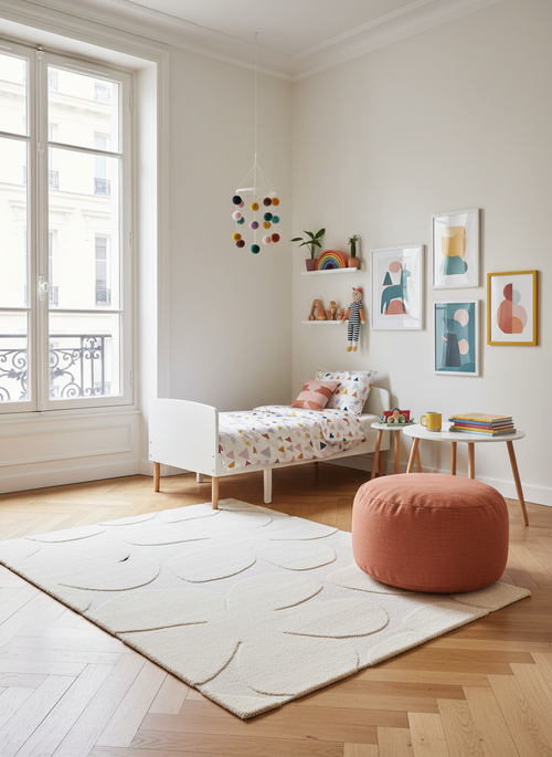 AFK Living vloerkleed Blossom - reliëfeffect - wit - 160x230 cm