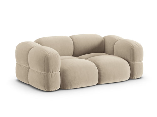 Cosmopolitan Design Bank Loretto 3-zits, flueel lichtbeige - 100x210x68cm
