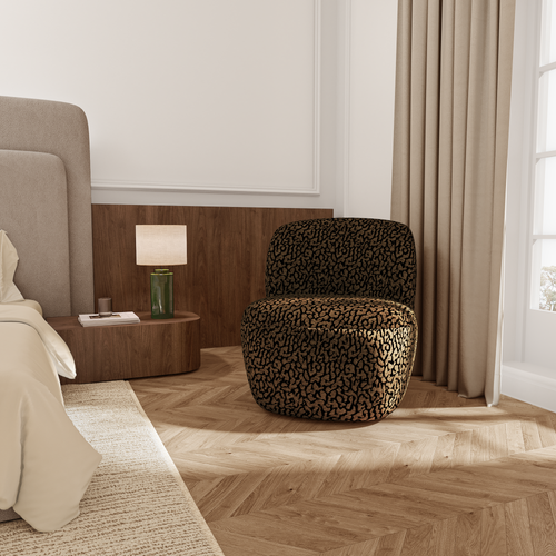 Premium Interiors - Draaistoel COMI - stof met patroon  bruin 65cm