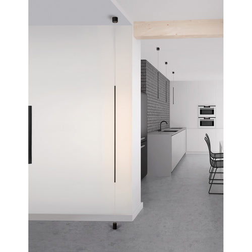 Merano Albuquerque Slanke Hanglamp Plafondlamp Sandy Zwart Aluminium LED 20W 1400Lm 3000K