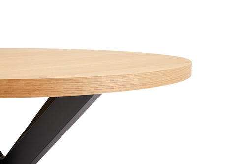 Giga Meubel Eettafel Vancouver - Rond - Eiken fineer - 120cm - vtwonen shop