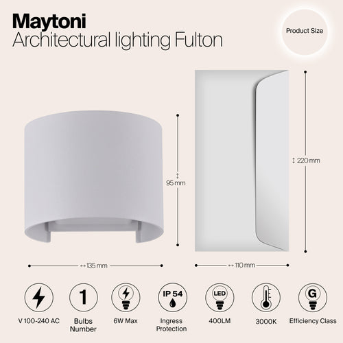 Maytoni Outdoor - Architecturale verlichting Fulton - Wit - vtwonen shop