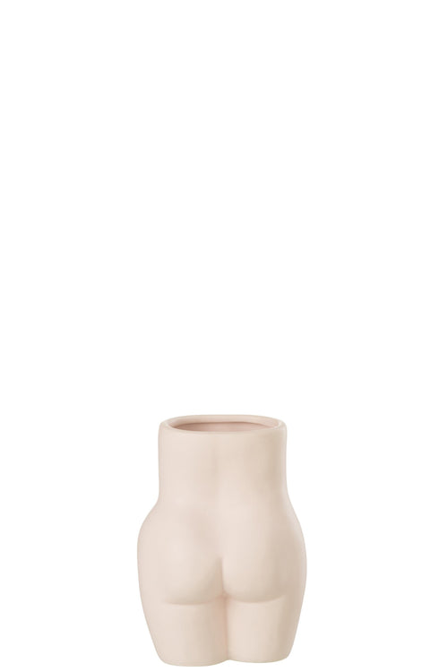 J-Line bloempot Lichaam Dolomiet - keramiek - roze - 2 stuks - 16.5 cm hoog