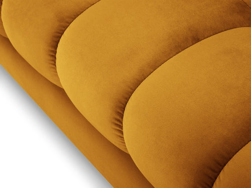Cosmopolitan Design rechter hoekbank Bali 5-zits, flueel, geel - 185x293x75cm