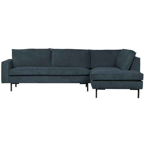 WOOOD hoekbank rechts Arwin - Ribstof - Staalblauw - vtwonen shop