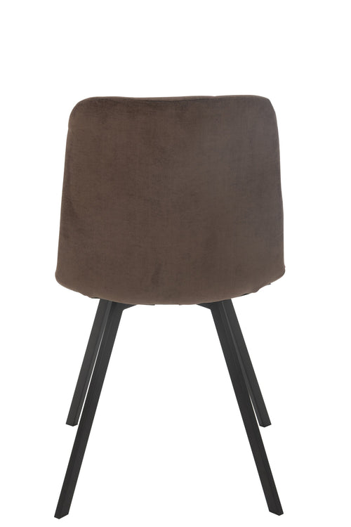 J-Line stoel Clark - metaal/polyester - bruin