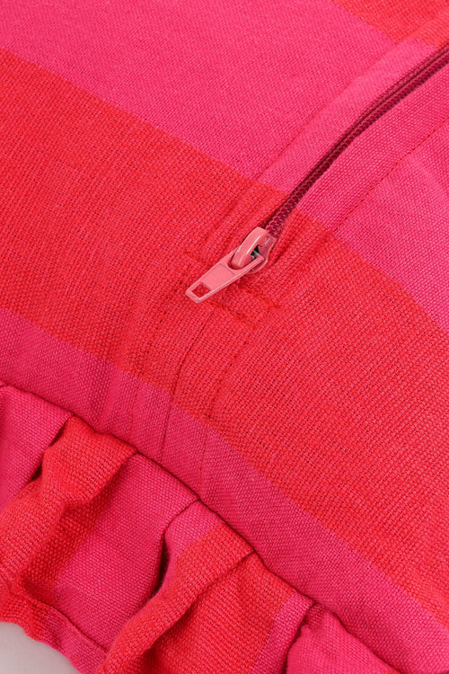 Mica Decorations Sierkussen - L45 x B45 x H10 cm - Katoen - Roze, Rood - vtwonen shop