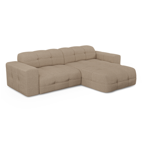 Sia Home - Rechte hoekbanken MAEL - Bouclette stof - Mol - 230cm - vtwonen shop