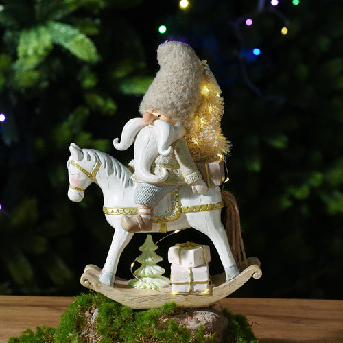 Sia Deco - Kerstman speelfiguur met LED - Grijs / 26 cm - Grijs - Hars - H26 - vtwonen shop