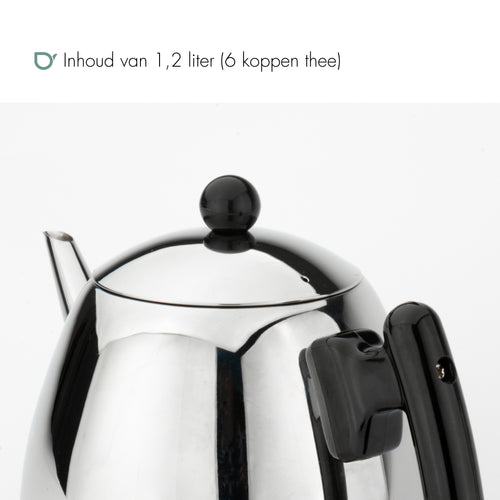 Bredemeijer - Theepot Duet Classic 1,2L zwart beslag