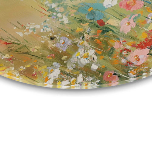 Reinders Zomers strand glasschilderij -  beige - woonkamer - Ø 70cm