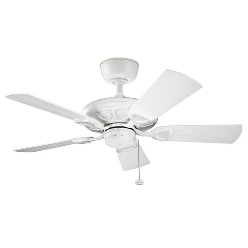 107 cm Deckenventilator mit Zugkette und 5 Flügeln, Mattweiß