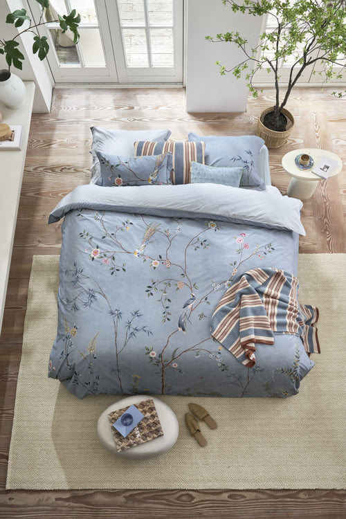 Pip Studio Dekbedovertrek Bamboo Blossom - 260 x 200/220 cm - Licht blauw