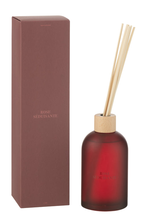 J-Line geurolie + stokjes Accords Essentiels - Rose Seduisante - rood - 550 ml - vtwonen shop