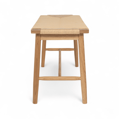 Furnhouse bankje Prime - Natuurlijk eikenhout - Papiergaren - 35x110x47