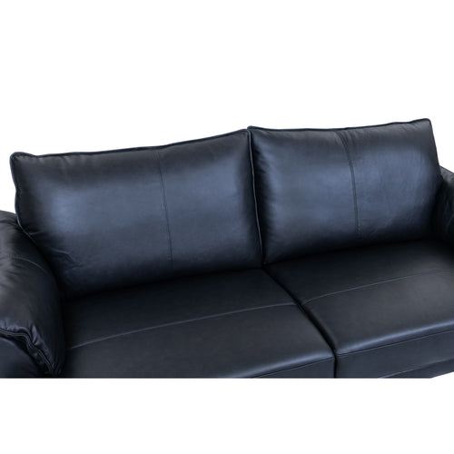 Furnhouse 3-zitsbank Soul - Zwart - Leer - 90x195x88