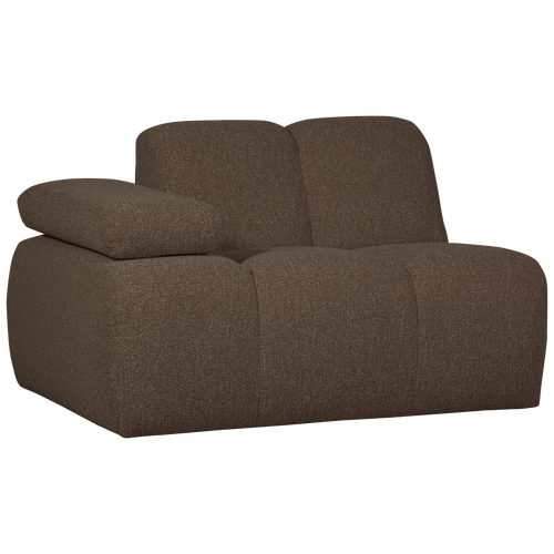 WOOOD 1-zits bank met arm links Mojo - Bouclé - Bruin - 74x120x97 - vtwonen shop