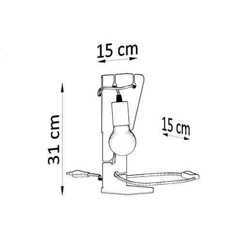 Sollux Lighting Tafellamp ARBY zwart - 15x15x31cm