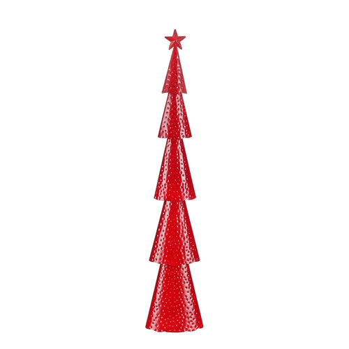 Mica Decorations Decoratie boom rood - l17,5xb9xh90,5cm  - IJzer - Rood