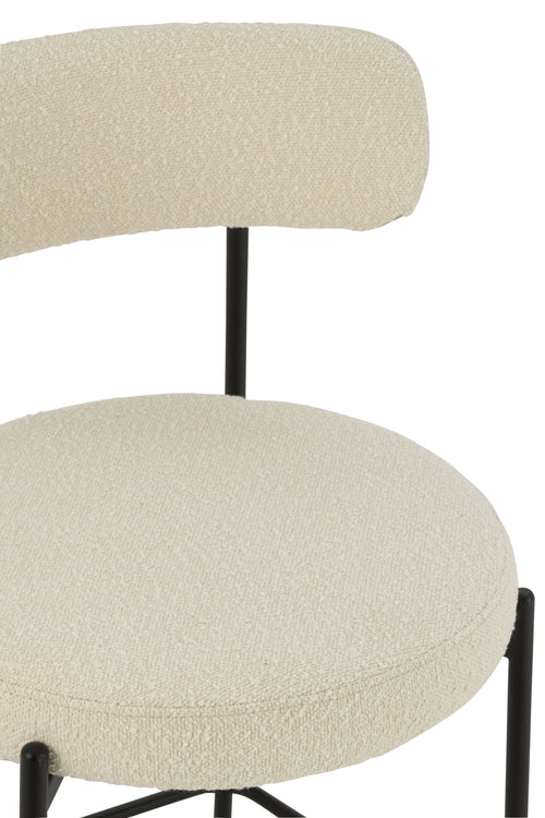 J-Line barstoel Bouclé - multiplex/polyester - wit/zwart