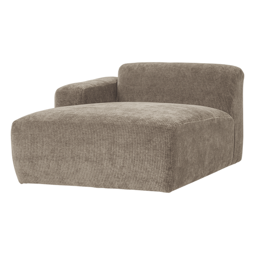 WOOOD chaise longue bank links Mojo Base - Rib - Donkerzand - 74x112x162