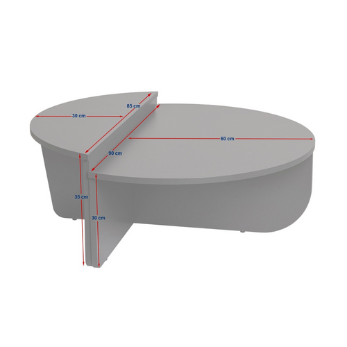 Calicosy - ORION Set van 2 salontafels - Licht hout - 90x90x35 cm