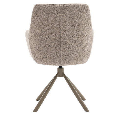 DÉJA Living Eetkamerstoel Noé - Taupe/Taupe - Draaibaar - Set van 2 - vtwonen shop