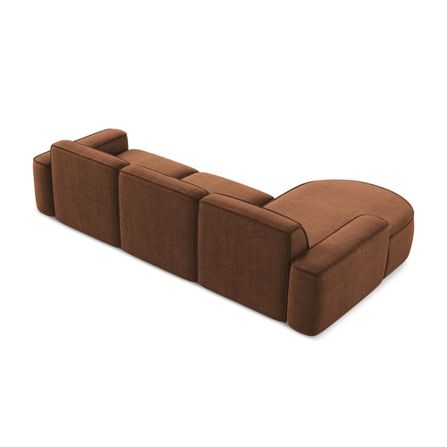 LaMiaSofa hoekbank links Melissa - textuurstof - terracotta - 284x166x70