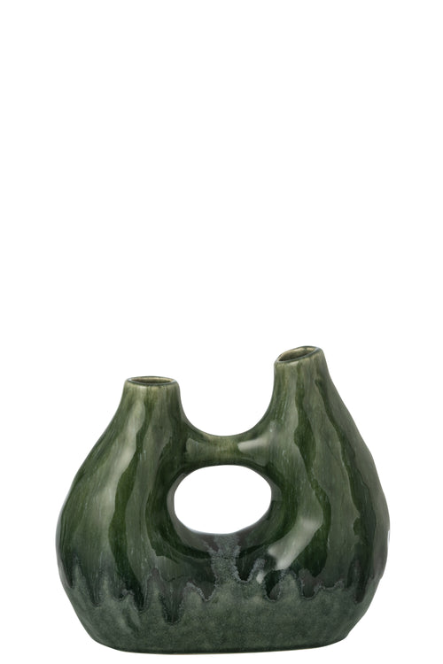 J-Line vaas Jeanne - steengoed - groen - medium