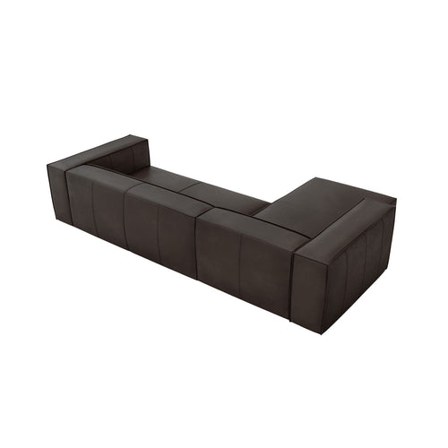 Cosmopolitan Design - Linker hoekbank Turin 5-zits, echt leer grafiet - 173x290x68cm
