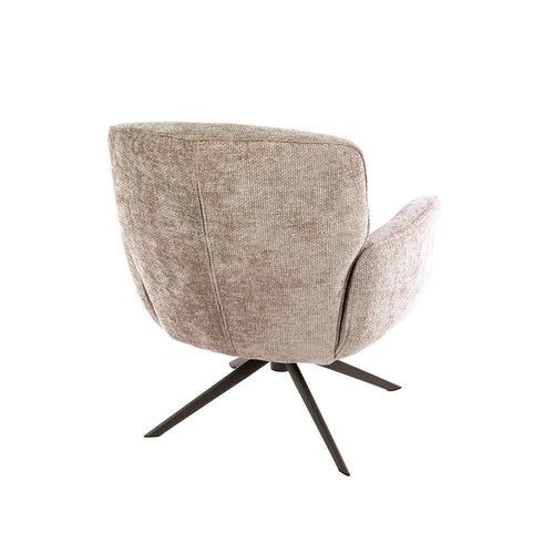 Giga Meubel Fauteuil Forza Hoven Zand/Bruin – Draaibaar – Polyester – 75x79x83 cm