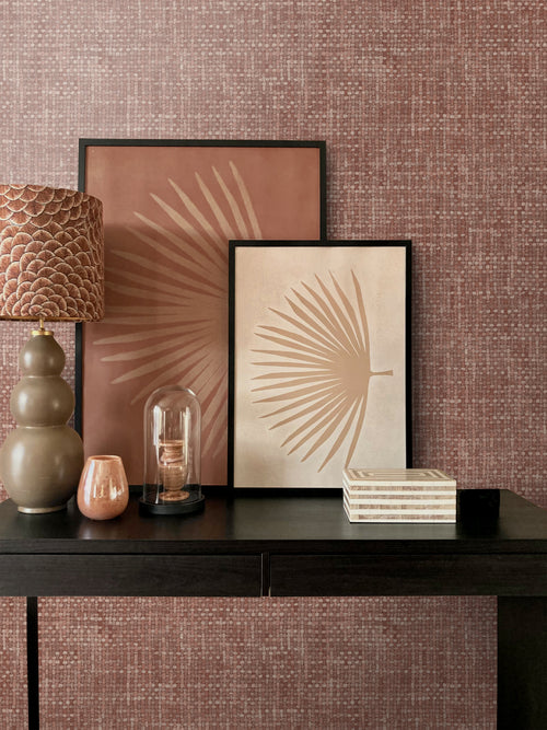 Origin Wallcoverings behang geweven linnenstructuur terracotta - 50 x 900 cm - 348050