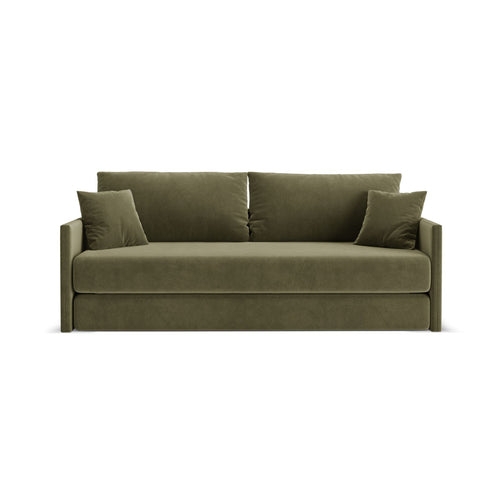 Cosmopolitan Design - Converteerbare bank Shannon 3-zits, flueel groente - 94x209x87cm