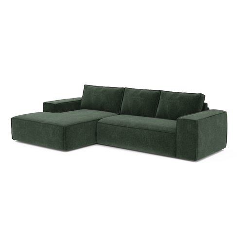 Sia Home - Hoek slaapbanken links JOAN - Fluweel - Smaragdgroen - 302cm - vtwonen shop