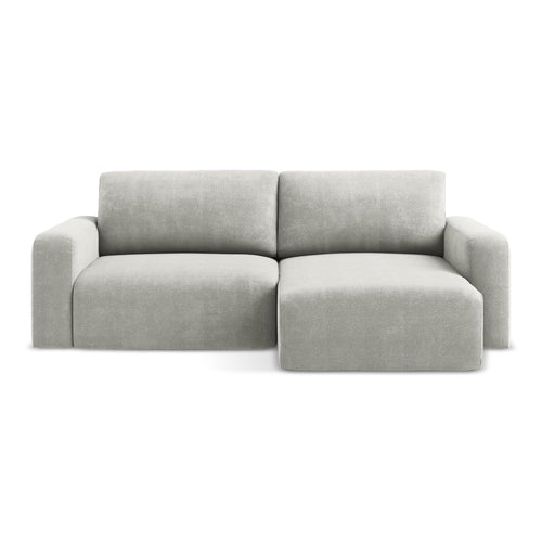 LaMiaSofa hoekbank rechts Ostia - chenille stof - lichtgrijs - 244x149x79