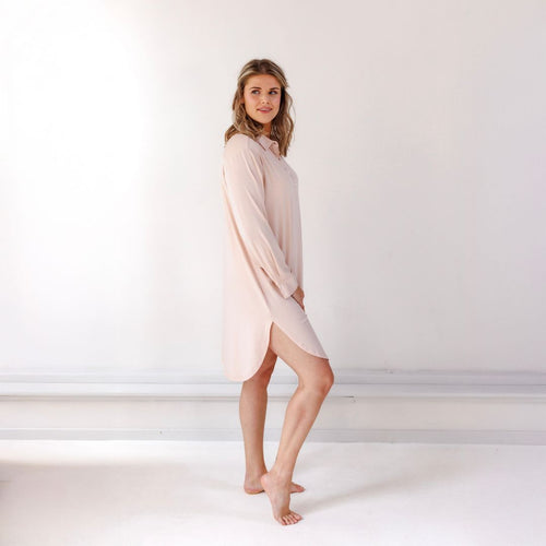 Coco & Cici - TENCEL Nachthemd Dames Powder Peach - S / M