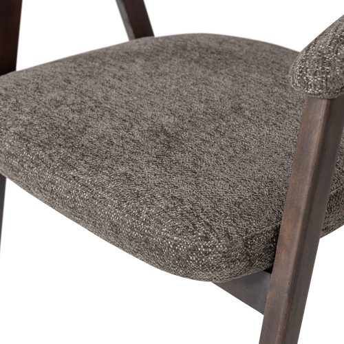 WOOOD eetkamerstoel armleuning grijs Avar - Set Van 2 - 77x60x60