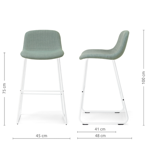 Nolon Nino-Mats barkruk saliegroen - wit onderstel - 75 cm - vtwonen shop