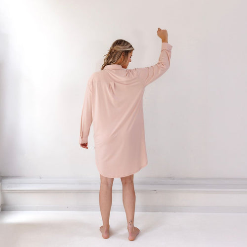 Coco & Cici - TENCEL Nachthemd Dames Powder Peach - S / M