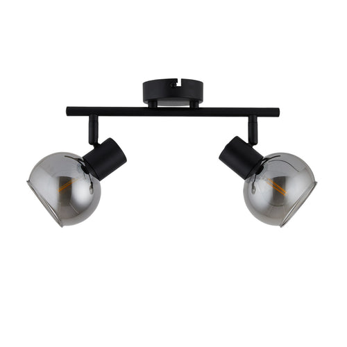 Lighto | Plafondspot zwart met smoke glas 2-lichts | Juna - vtwonen shop