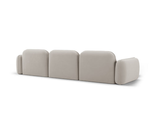 Cosmopolitan Design Modulaire hoekbank links Sydney 4-zits, flueel, lichtbeige - 165x320x70cm