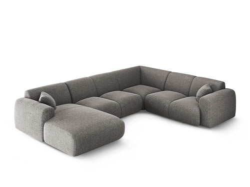 Cosmopolitan Design Panoramische hoekbank rechts Nolio 6-zits, chenille grijs - 252x342x72cm