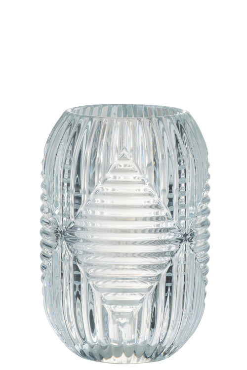 J-Line theelichthouder Hoog Lijnen - glas - transparant - vtwonen shop